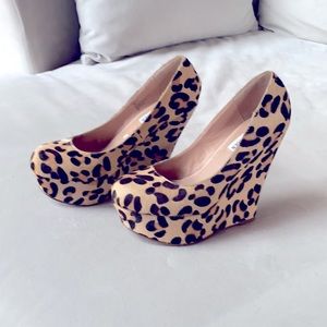 Animal print wedges- size 7.5
